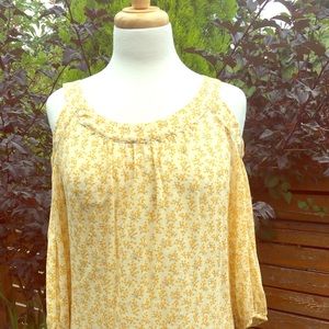 Anthropologie Floral Off the Shoulder Blouse